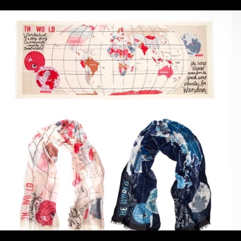 Kate Spade World Map Scarf